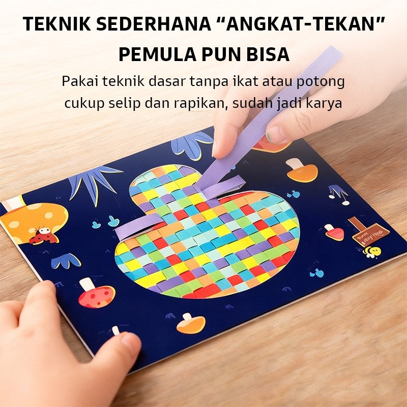 Pinwheel Weaving Craft Art Kerajinan Anyaman Tangan DIY Mainan Edukasi Kreativitas Anak 3 Tahun