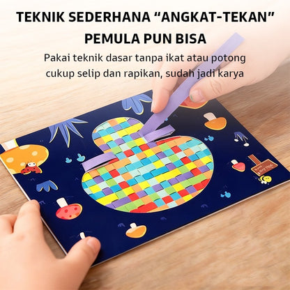 Pinwheel Weaving Craft Art Kerajinan Anyaman Tangan DIY Mainan Edukasi Kreativitas Anak 3 Tahun