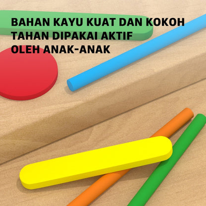 Pinwheel Busy Bucket Ember Sibuk Kayu Sensori Mainan Edukasi Latih Gerakan Halus Anak 2 Tahun