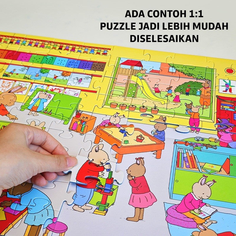 Pinwheel Tom Rabbit Puzzle Edukasi Anak Latih Fokus Motorik Halus Kreativitas Pengamatan 3 Tahun