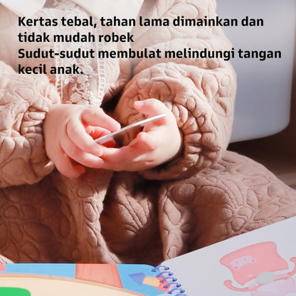 Pinwheel Busy Book Buku Aktivitas Anak 2 Tahun Montessori Mainan Edukasi Balita Velcro Set 2 Buku