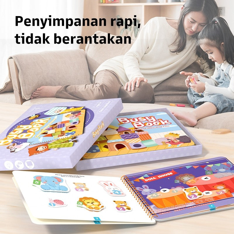 Pinwheel Busy Book Buku Aktivitas Anak 2 Tahun Montessori Mainan Edukasi Balita Velcro Set 1 Buku