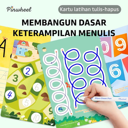 Pinwheel PenPal Kartu Latihan Kontrol Pena Bisa Dihapus Mainan Edukasi Preschool Anak 3 Tahun