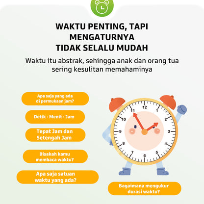 Pinwheel Time Camp Paket Latihan Belajar Jam Waktu Mainan Edukasi Anak TK SD Usia 4 Hingga 8 Tahun