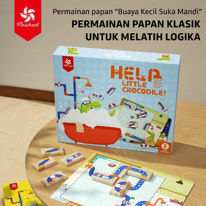 Pinwheel Help Little Crocodile Permainan Logika Buaya Mandi Mainan Edukasi Anak Usia 3 Tahun Ke Atas