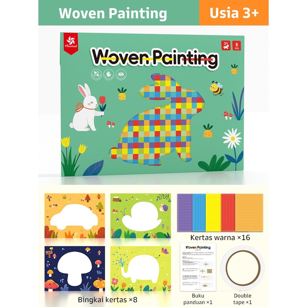 Pinwheel Weaving Craft Art Kerajinan Anyaman Tangan DIY Mainan Edukasi Kreativitas Anak 3 Tahun