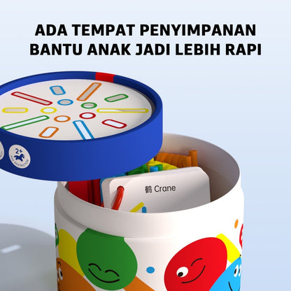 Pinwheel Busy Bucket Ember Sibuk Kayu Sensori Mainan Edukasi Latih Gerakan Halus Anak 2 Tahun