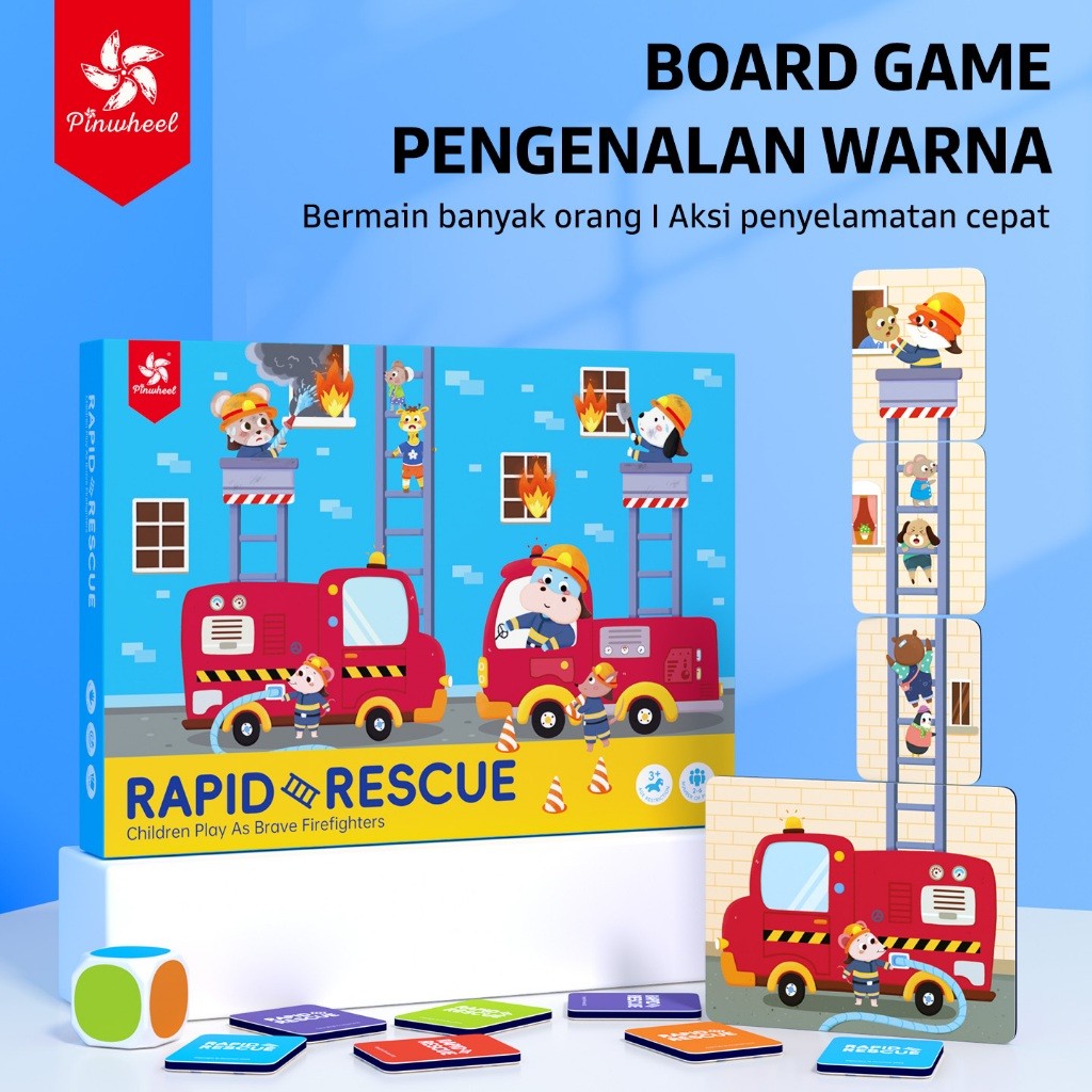 Pinwheel Fire Rescue Game Permainan Pemadam Kebakaran Mainan Edukasi Latih Reaksi Cepat Bersama Anak
