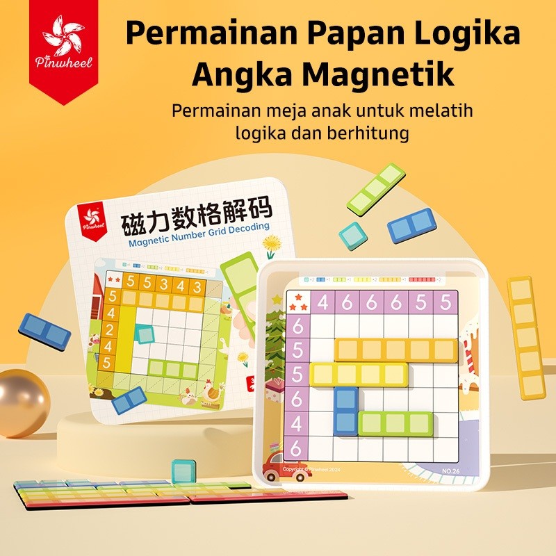 Pinwheel Number Grid Permainan Magnetik Edukasi Latih Logika Matematika Konsentrasi 3 Tahun Ke Atas