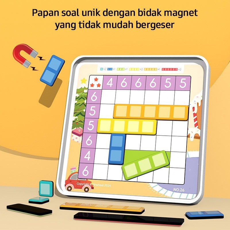 Pinwheel Number Grid Permainan Magnetik Edukasi Latih Logika Matematika Konsentrasi 3 Tahun Ke Atas