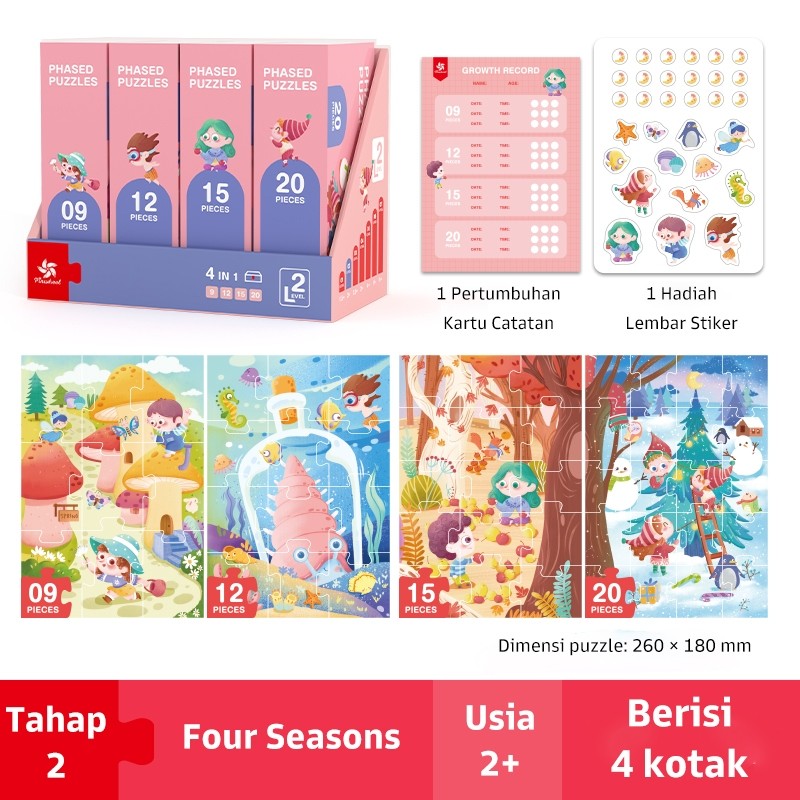 Pinwheel Phased Puzzle Anak Bertingkat Edukasi Melatih Fokus Motorik Halus Usia 1.5 Tahun Ke Atas