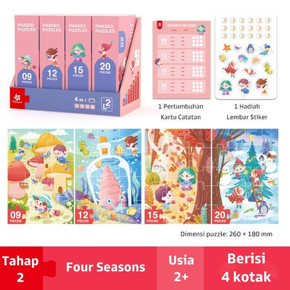 Pinwheel Phased Puzzle Anak Bertingkat Edukasi Melatih Fokus Motorik Halus Usia 1.5 Tahun Ke Atas