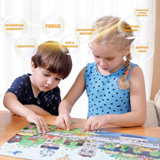 Pinwheel Jigsaw Puzzle 63 Celengan Edukasi Anak Latih Fokus Pengamatan Kreativitas 3 Tahun Ke Atas