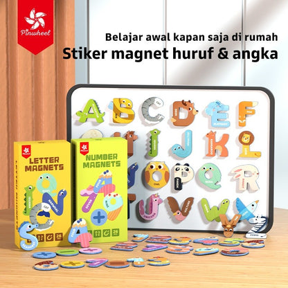 Pinwheel Number & Letter Fridge Magnets Mainan Edukasi Magnet Huruf Angka Kulkas Papan Tulis Anak 3+