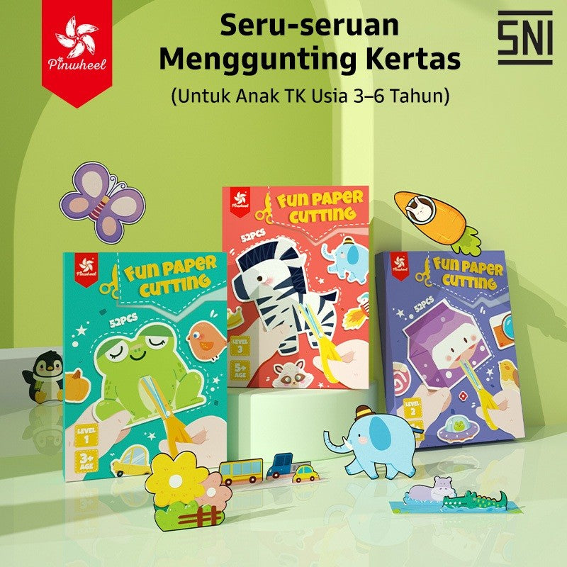 Pinwheel Fun Paper Cutting Mainan DIY Edukasi Gunting Kertas Anak 3 Tahun Ke Atas Latihan Motorik