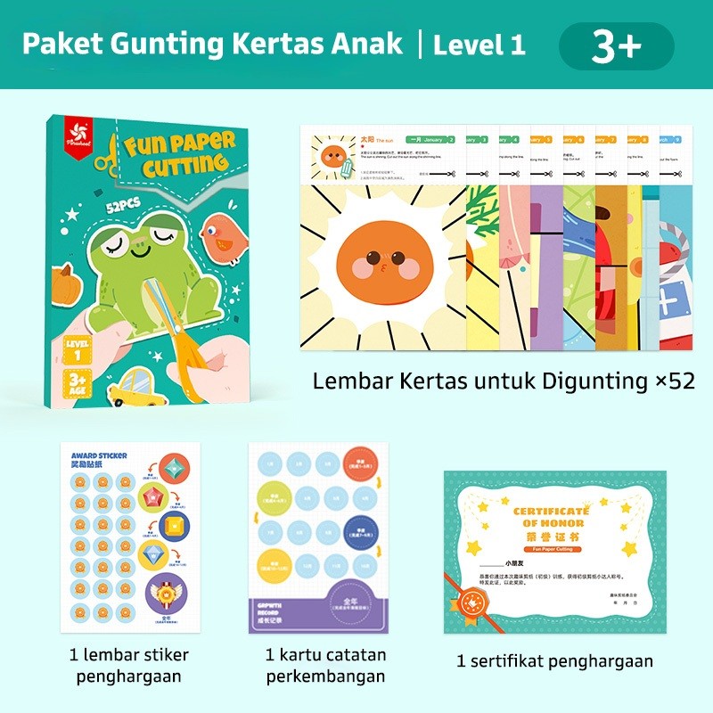 Pinwheel Fun Paper Cutting Mainan DIY Edukasi Gunting Kertas Anak 3 Tahun Ke Atas Latihan Motorik
