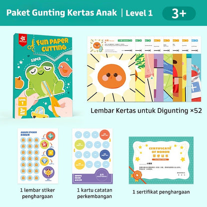 Pinwheel Fun Paper Cutting Mainan DIY Edukasi Gunting Kertas Anak 3 Tahun Ke Atas Latihan Motorik