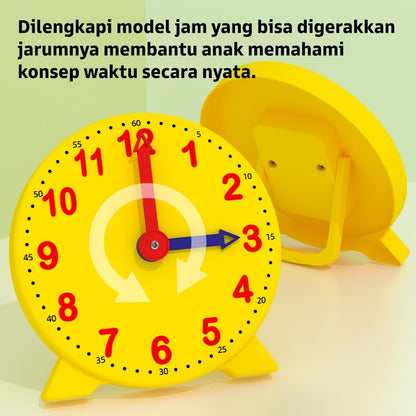 Pinwheel Time Camp Paket Latihan Belajar Jam Waktu Mainan Edukasi Anak TK SD Usia 4 Hingga 8 Tahun