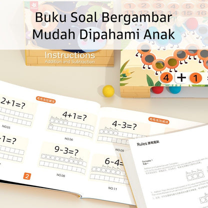 Pinwheel Mainan Edukasi Matematika Penjumlahan Pengurangan Ulat Bulu Anak TK Usia 3 Hingga 6 Tahun