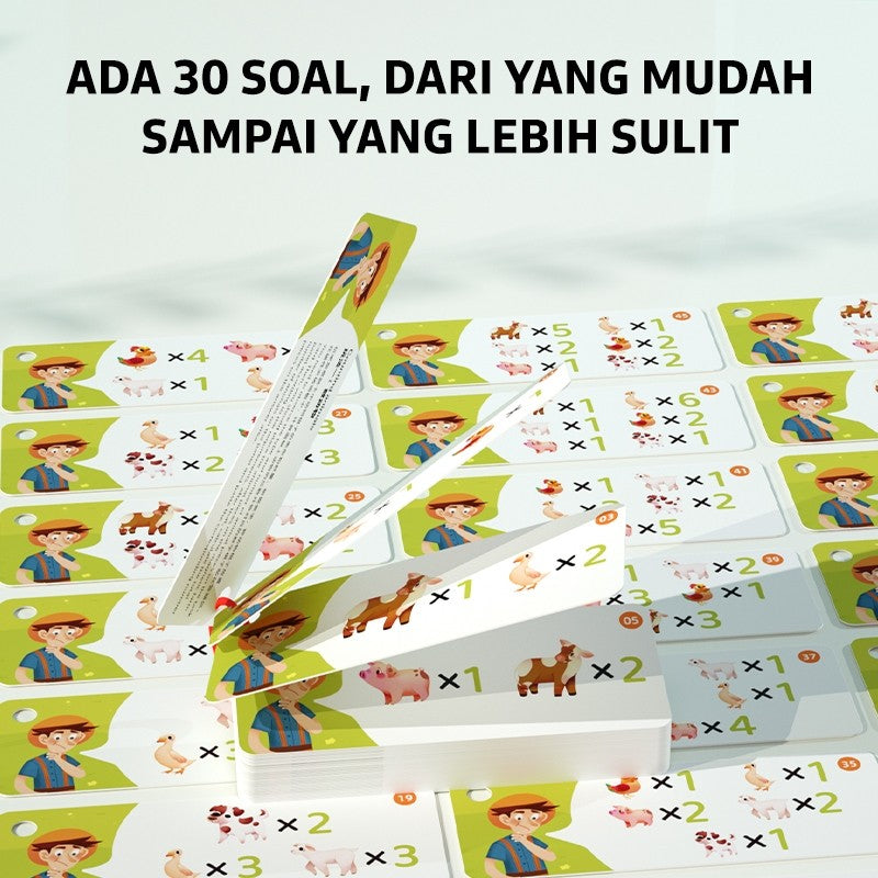 Pinwheel Menghitung Hewan Ternak 3in1 Mainan Edukasi Matematika Magnetik Anak Usia 3 Hingga 6 Tahun