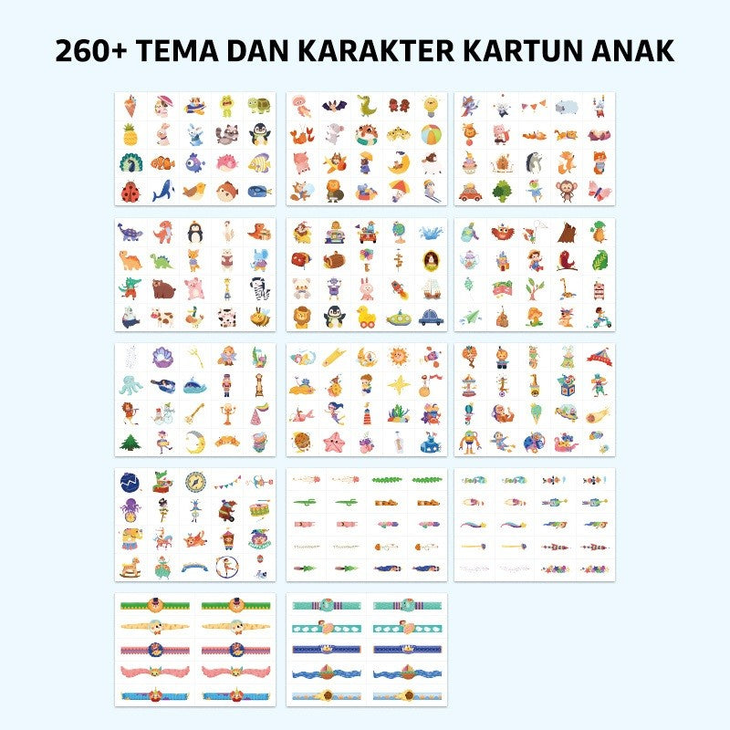 Pinwheel Temporary Tattoos Tato Sementara Anak Aman Tahan Air Mudah Dibersihkan Usia 3 Tahun Ke Atas