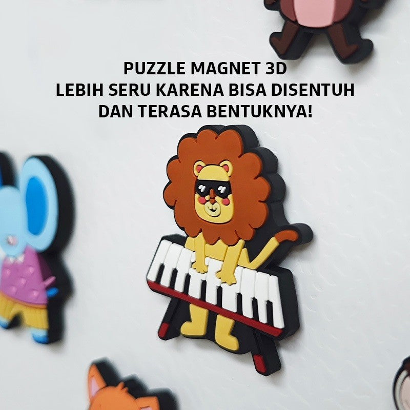 Pinwheel Fridge Magnet Kulkas 3D Sensori Binatang Kartun Transportasi Mainan Edukasi Anak Usia Dini