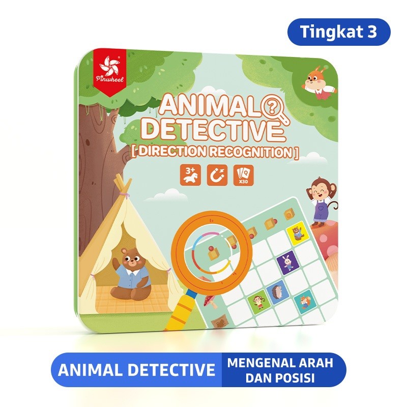 Pinwheel Animal Detective Mainan Edukatif Magnetik Latih Logika Kognisi Anak Usia 3 Tahun Ke Atas