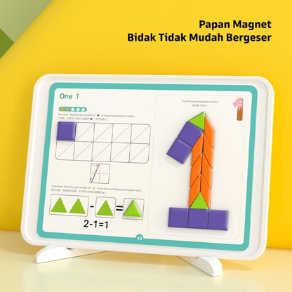 Pinwheel Magnetic Geometry Puzzle Balok Magnetik Mainan Edukasi Geometri Anak TK Usia 3 Tahun Atas