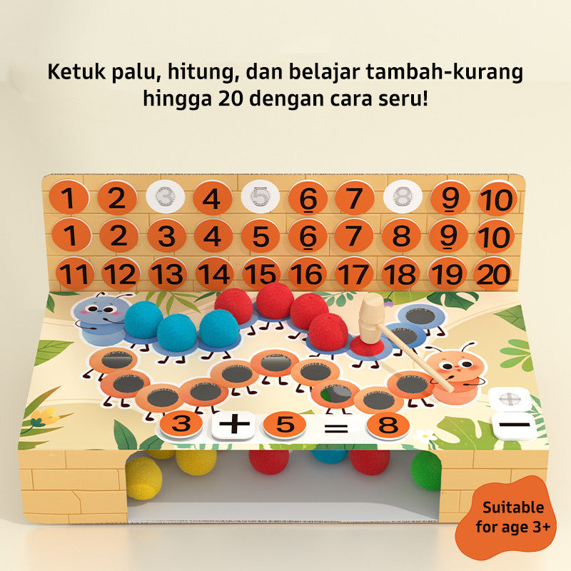 Pinwheel Mainan Edukasi Matematika Penjumlahan Pengurangan Ulat Bulu Anak TK Usia 3 Hingga 6 Tahun