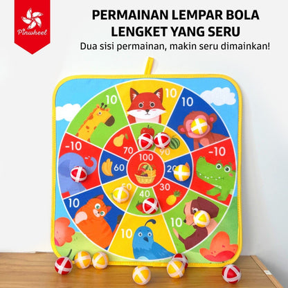 Pinwheel Strategic Sticky Ball Mainan Bola Perekat Dua Sisi Latihan Koordinasi Anak Frisbee Keluarga