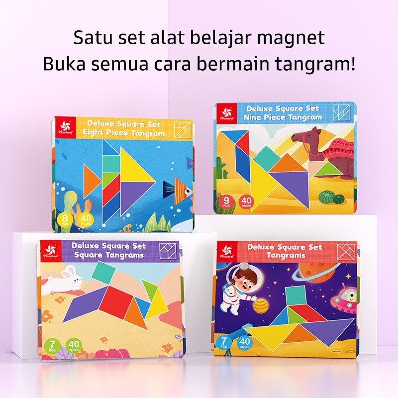 Pinwheel Magnetic Tangrams Deluxe Set Permainan Edukasi Latih Imajinasi Logika 3 Tahun Ke Atas