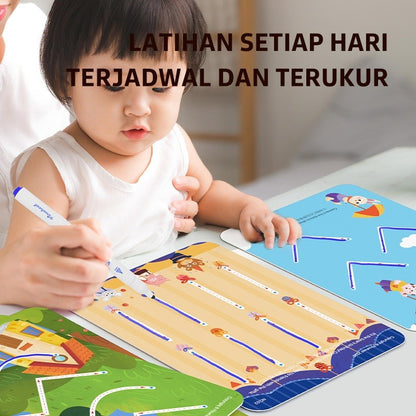 Pinwheel PenPal Kartu Latihan Kontrol Pena Bisa Dihapus Mainan Edukasi Preschool Anak 3 Tahun