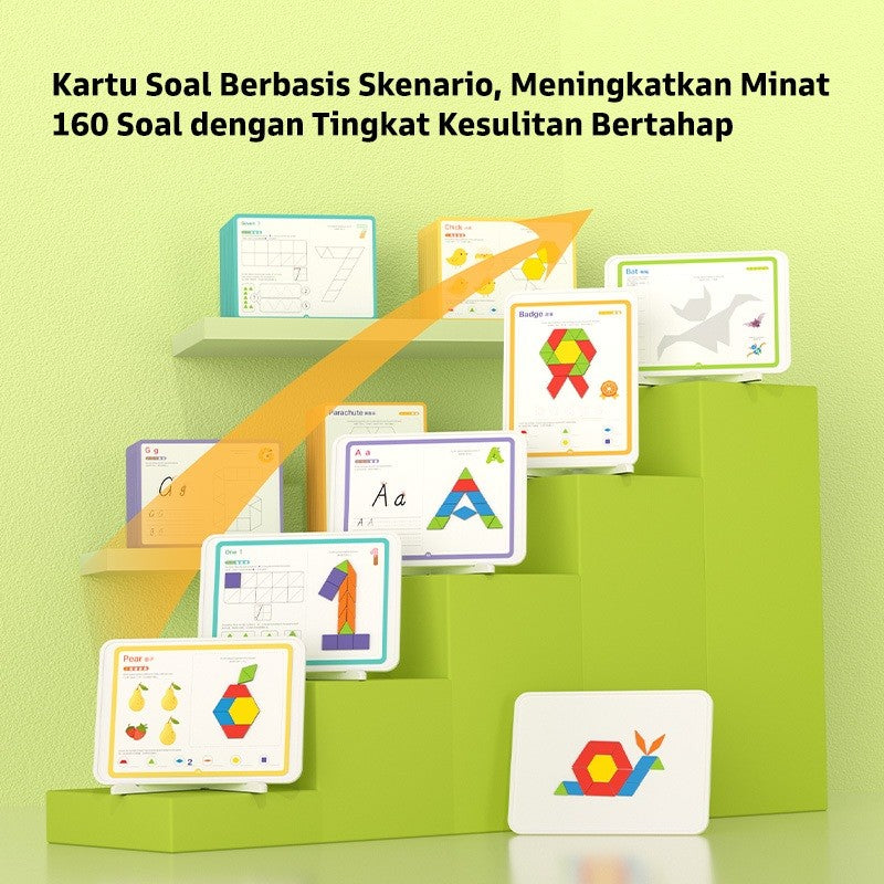 Pinwheel Magnetic Geometry Puzzle Balok Magnetik Mainan Edukasi Geometri Anak TK Usia 3 Tahun Atas