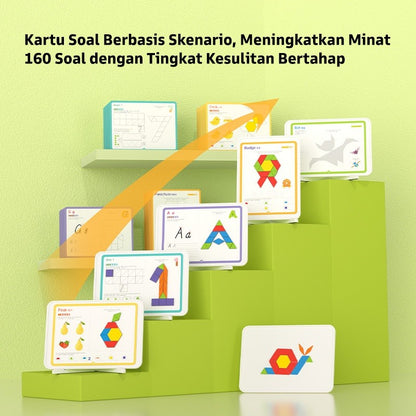 Pinwheel Magnetic Geometry Puzzle Balok Magnetik Mainan Edukasi Geometri Anak TK Usia 3 Tahun Atas