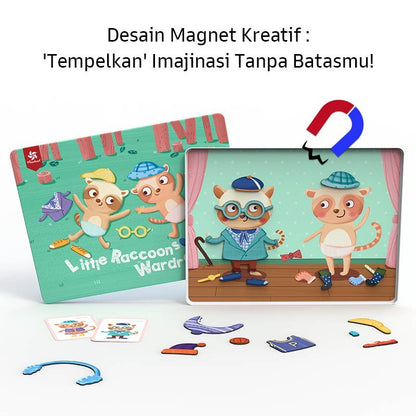 Pinwheel Mainan Magnet Dress Up Edukasi DIY Latih Kreativitas Imajinasi Anak TK 3 Hingga 6 Tahun