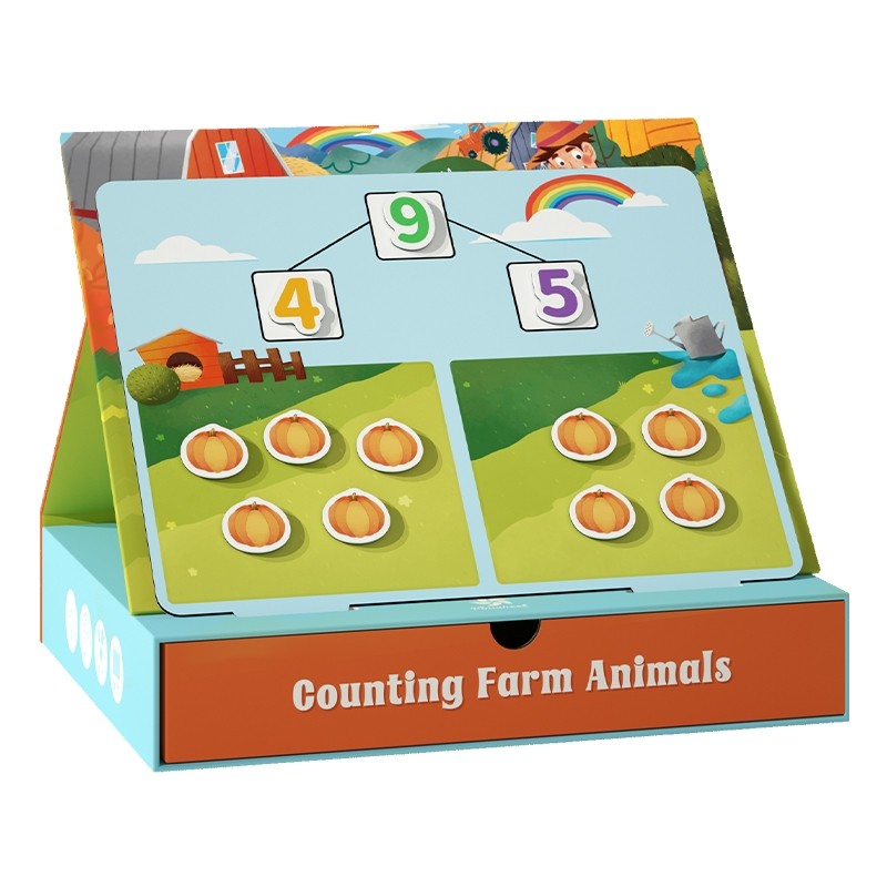 Pinwheel Menghitung Hewan Ternak 3in1 Mainan Edukasi Matematika Magnetik Anak Usia 3 Hingga 6 Tahun