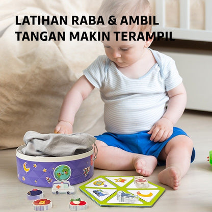 Pinwheel Touch and Match Mainan Sensorik Montessori Latihan Sentuh Cocokkan Usia 2 Tahun Ke Atas