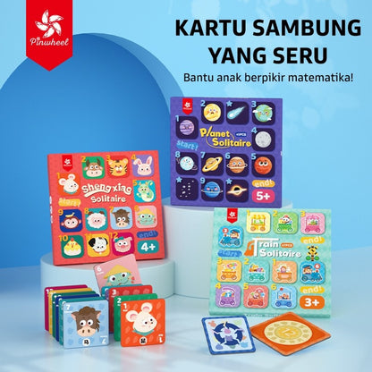 Pinwheel Permainan Sambung Kartu Solitaire Mainan Edukasi Latih Berpikir Matematika Usia 3 Tahun