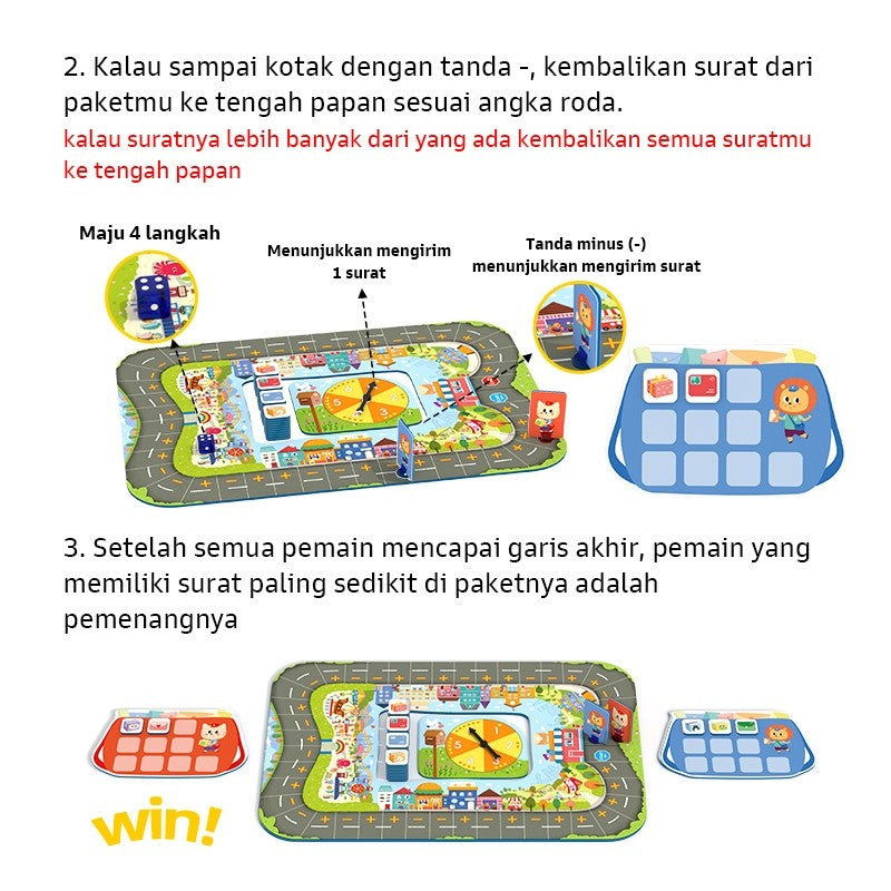 Pinwheel Permainan Kurir Kecil Mainan Edukasi Belajar Berhitung Matematika Usia 3 Tahun Ke Atas