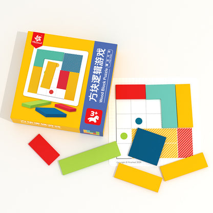 Pinwheel Wood Block Puzzle Mainan Edukasi Balok Kayu Permainan Logika Spasial Usia 3 Tahun Ke Atas