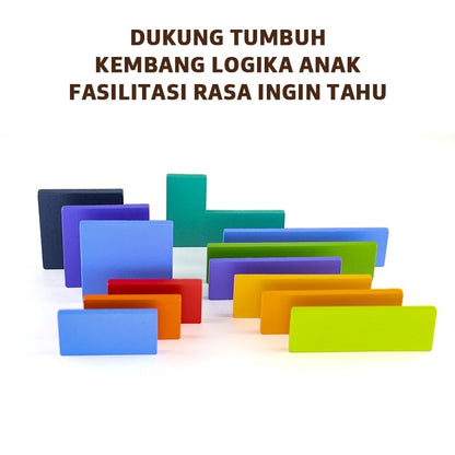 Pinwheel Wood Block Puzzle Mainan Edukasi Balok Kayu Permainan Logika Spasial Usia 3 Tahun Ke Atas