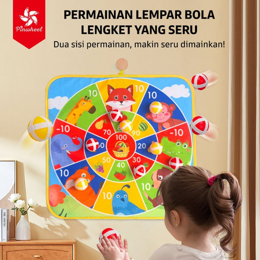 Pinwheel Strategic Sticky Ball Mainan Bola Perekat Dua Sisi Latihan Koordinasi Anak Frisbee Keluarga