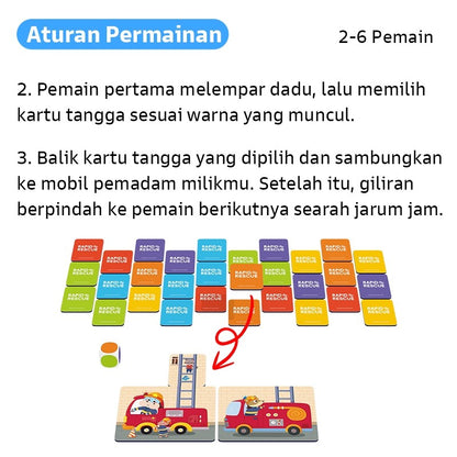 Pinwheel Fire Rescue Game Permainan Pemadam Kebakaran Mainan Edukasi Latih Reaksi Cepat Bersama Anak