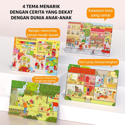 Pinwheel Tom Rabbit Puzzle Edukasi Anak Latih Fokus Motorik Halus Kreativitas Pengamatan 3 Tahun