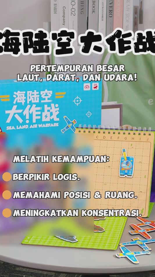 Pinwheel Sea Land Air Warfare Mainan Edukatif Anak Usia 3+ 2 Orang Latih Logika Interaksi Orang Tua